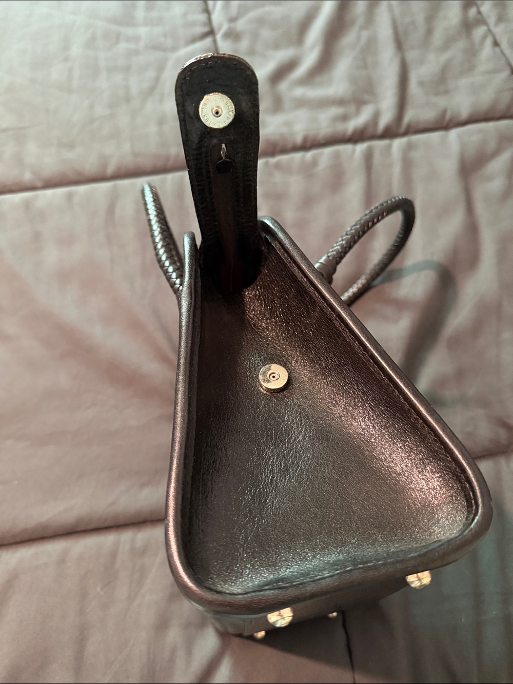 Brighton “Chantilly” Black Leather Top-Handle Satchel - Picture 9 of 15